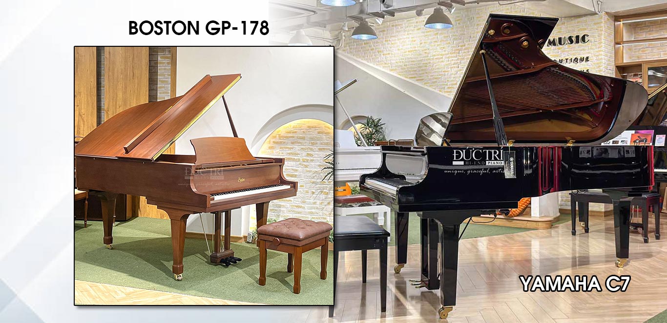 So sánh đàn piano Yamaha C7 với Boston GP-178