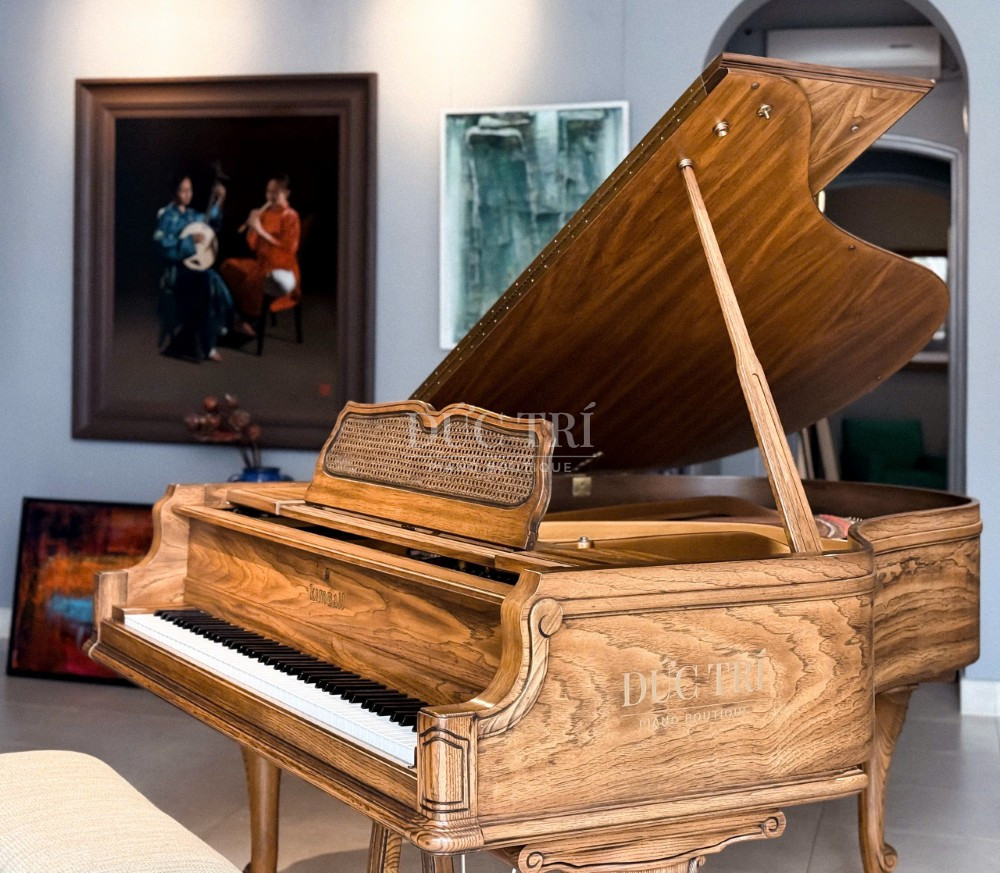 Dan piano Kimball Art Case duoc mo nap dan Kimball Art Case Đàn piano Kimball Art Case được mở nắp đàn