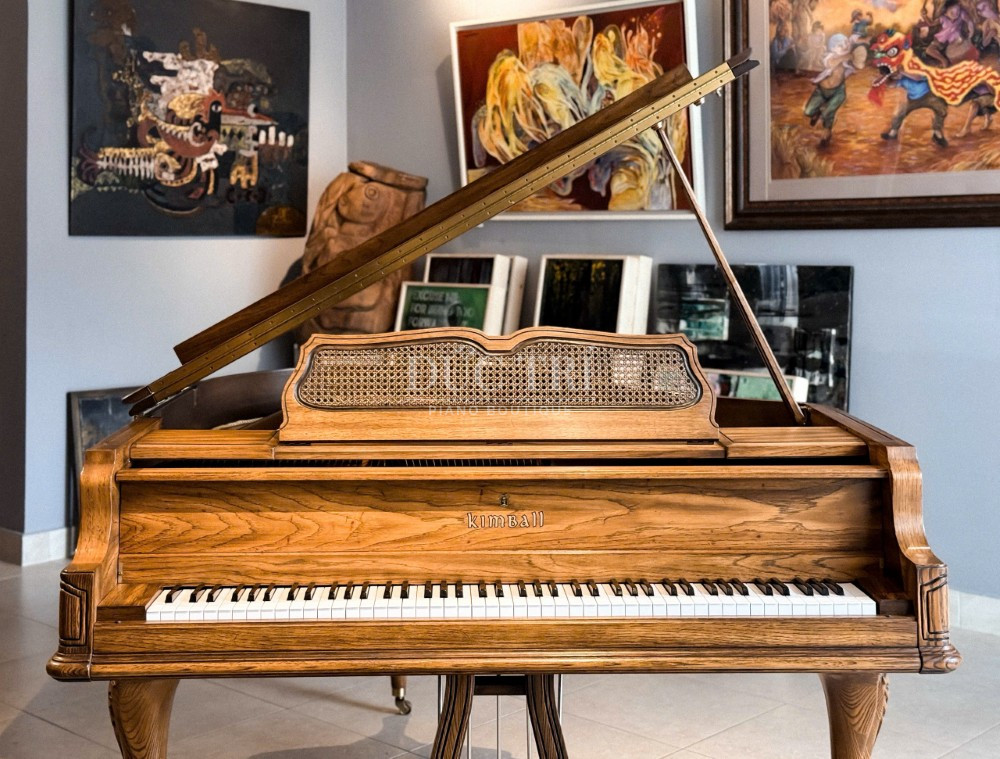 Logo va mat truoc dan Kimball Art Case Kimball Art Case Logo và mặt trước đàn Kimball Art Case