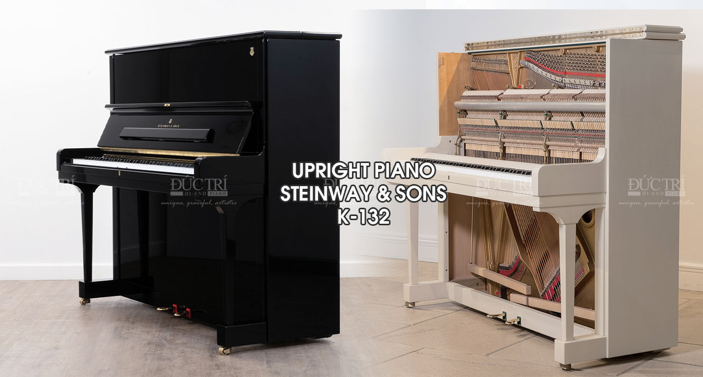 Steinway & Sons K-132 Black and White Color Piano Đức Trí