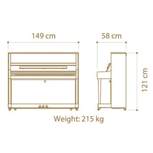 Thông số kích thước đàn Piano Kawai ND-21