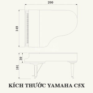 Kích thước đàn piano yamaha c5x