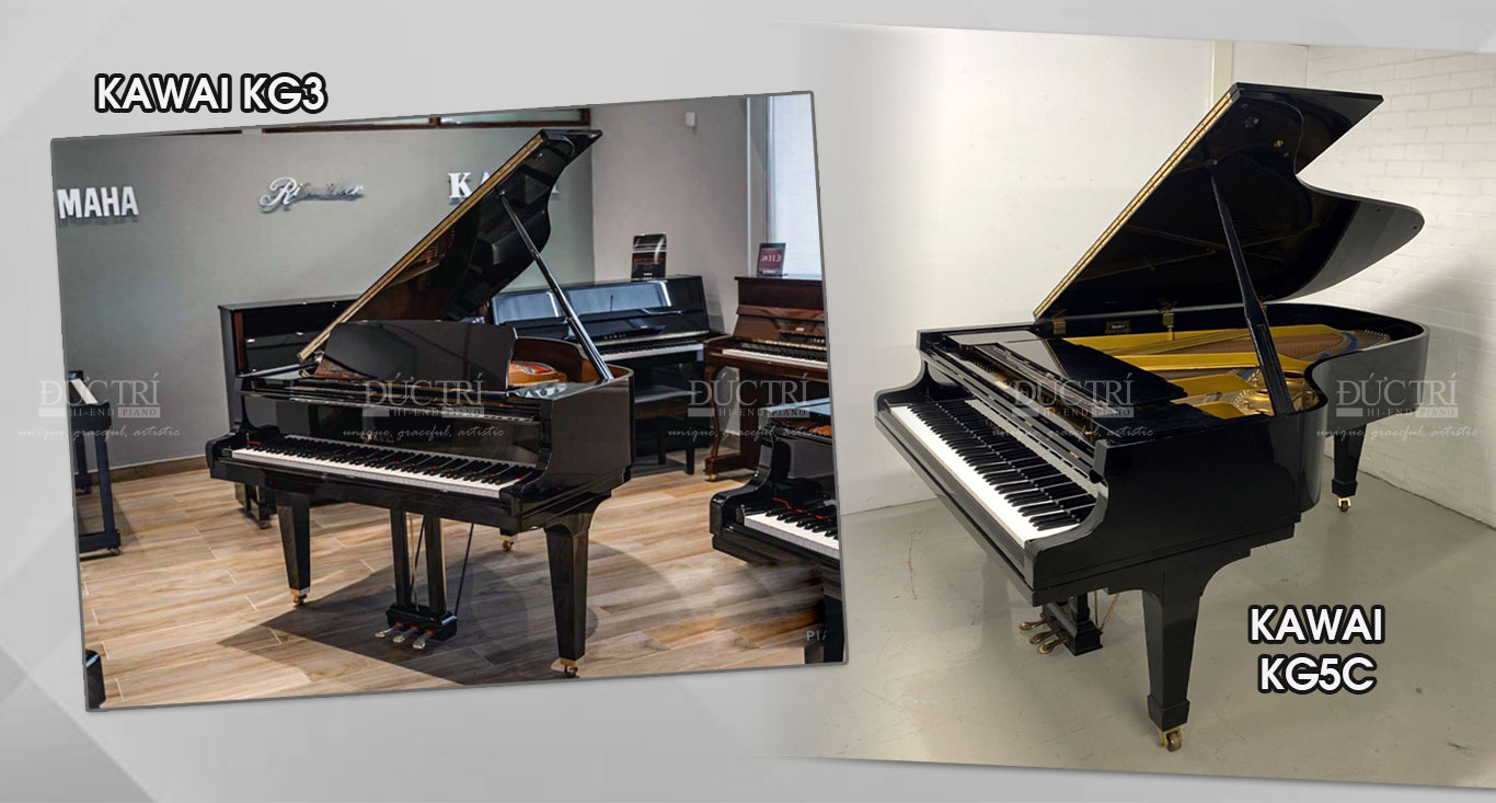 So sánh đàn piano Kawai KG3 với Kawai KG5C