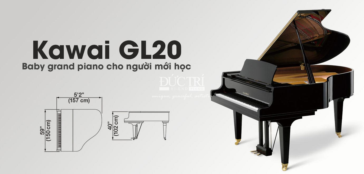 Đàn GL20 thuộc dòng GL Series với âm thanh trong trẻo và cảm giác phím nhạy bén