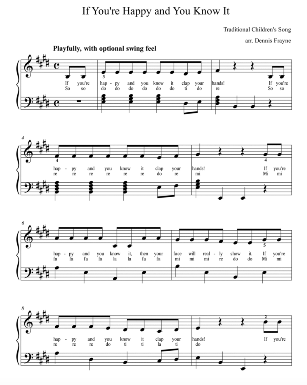 if you re happy and you know it bản nhạc piano cho người mới If You’re Happy and You Know It có giai điệu đơn giản và nhịp điệu dễ nhớ giúp người học dễ dàng theo kịp