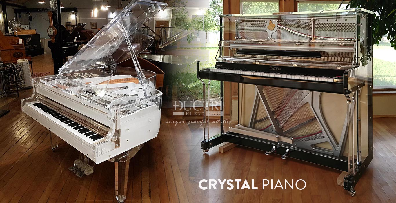 Đàn Piano Crystal, hay còn gọi là đàn piano pha lê, là một loại đàn piano có thiết kế vỏ ngoài trong suốt