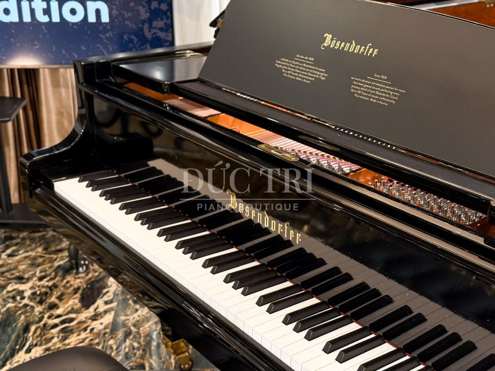 Ban phim va logo dan piano Bosendorfer 214VC Disklavier Edition So sánh đàn piano Steinway và Bösendorfer Bàn phím và logo đàn piano Bosendorfer 214VC Disklavier Edition