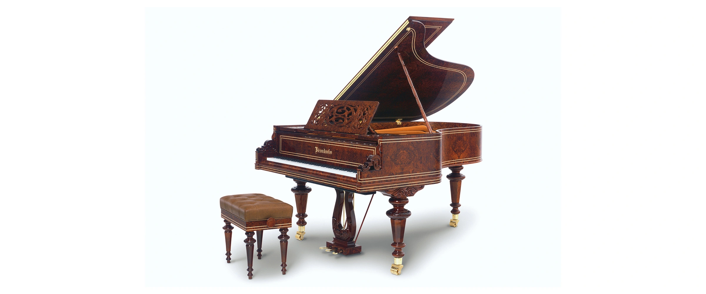 Đàn Piano Bösendorfer Vienna 214VC sử dụng venners Burl wood