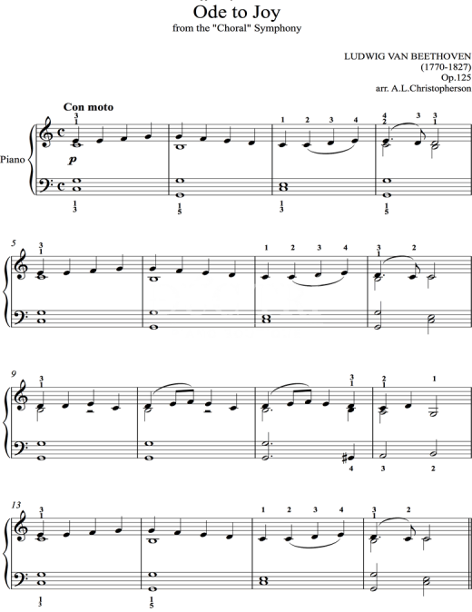 ode to joy sheet bản nhạc piano cho người mới ode to joy sheet