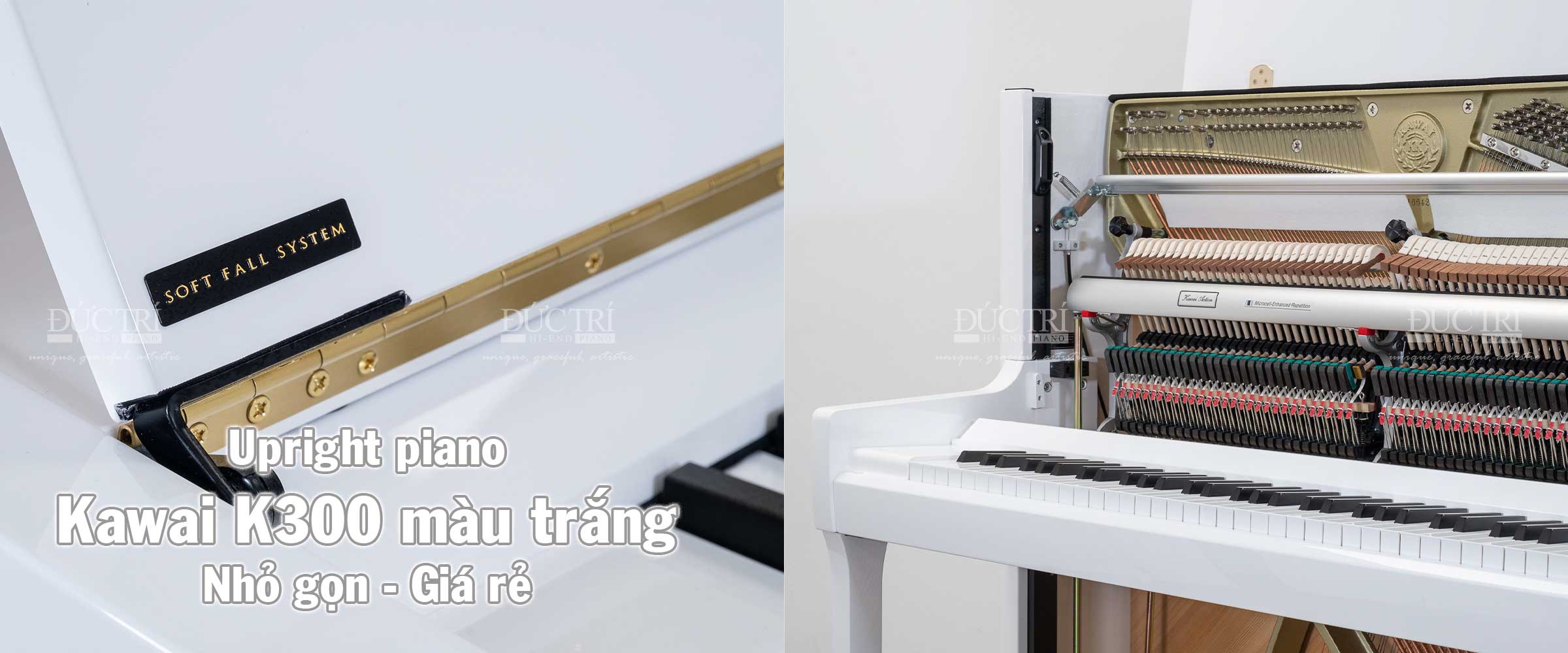 Đàn Piano Kawai K300 Màu trắng giá rẻ Đức Trí