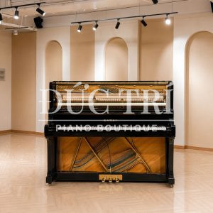Đàn piano cơ Kawai BL71 màu đen lộ chi tiết bộ máy và dây đàn