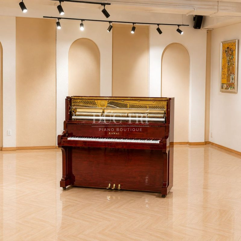 Đàn piano cơ Kawai BL71 màu gỗ đỏ cao cấp mở nắp khoe bộ máy