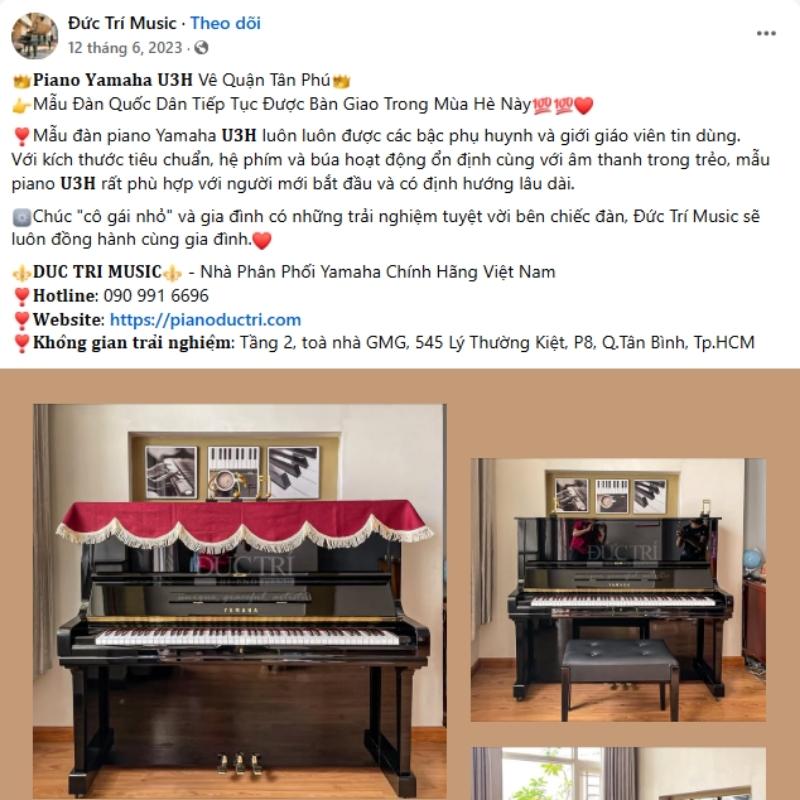 Bài viết chia sẻ khoảnh khắc bàn giao đàn piano Yamaha U3H đến nhà khách hàng tại Tân Phú, HCM của Piano Đức Trí