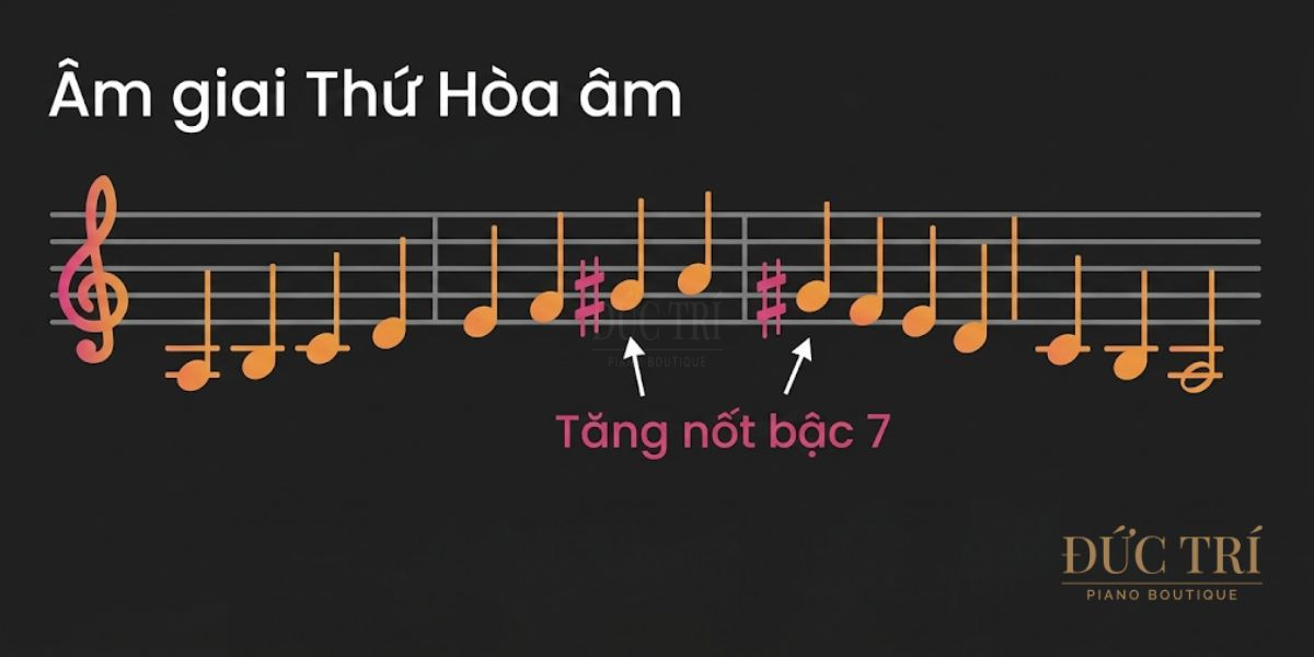 7 bac not La thu hoa thanh Âm giai La thứ hòa thanh 7 bậc nốt La thứ hòa thanh