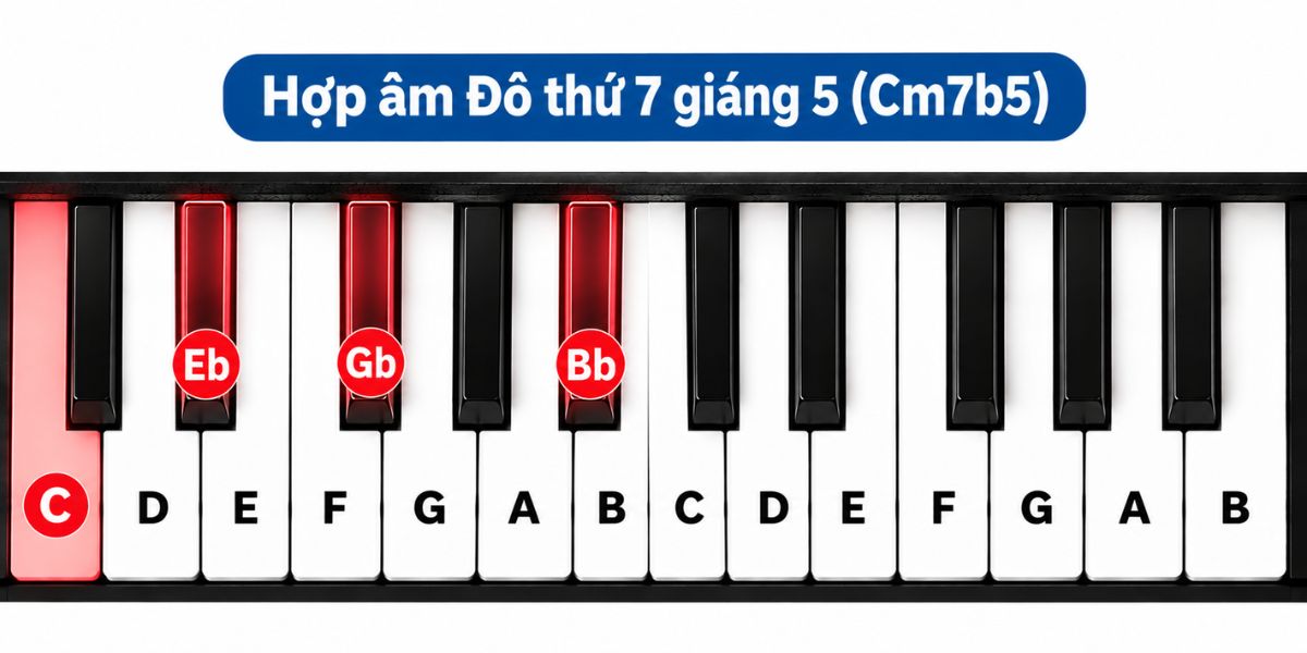 Hop am Nua Giam Hop am Cm7b5 hợp âm 7 Hợp âm Nửa Giảm - Hợp âm Cm7b5