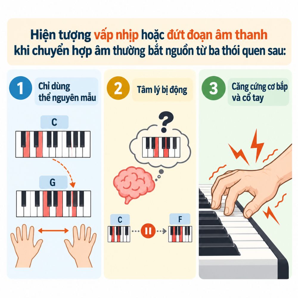Nguyen nhan khi nguoi moi choi bi khung khi chuyen hop am piano chuyển hợp âm piano Nguyên nhân khi người mới chơi bị khựng khi chuyển hợp âm piano