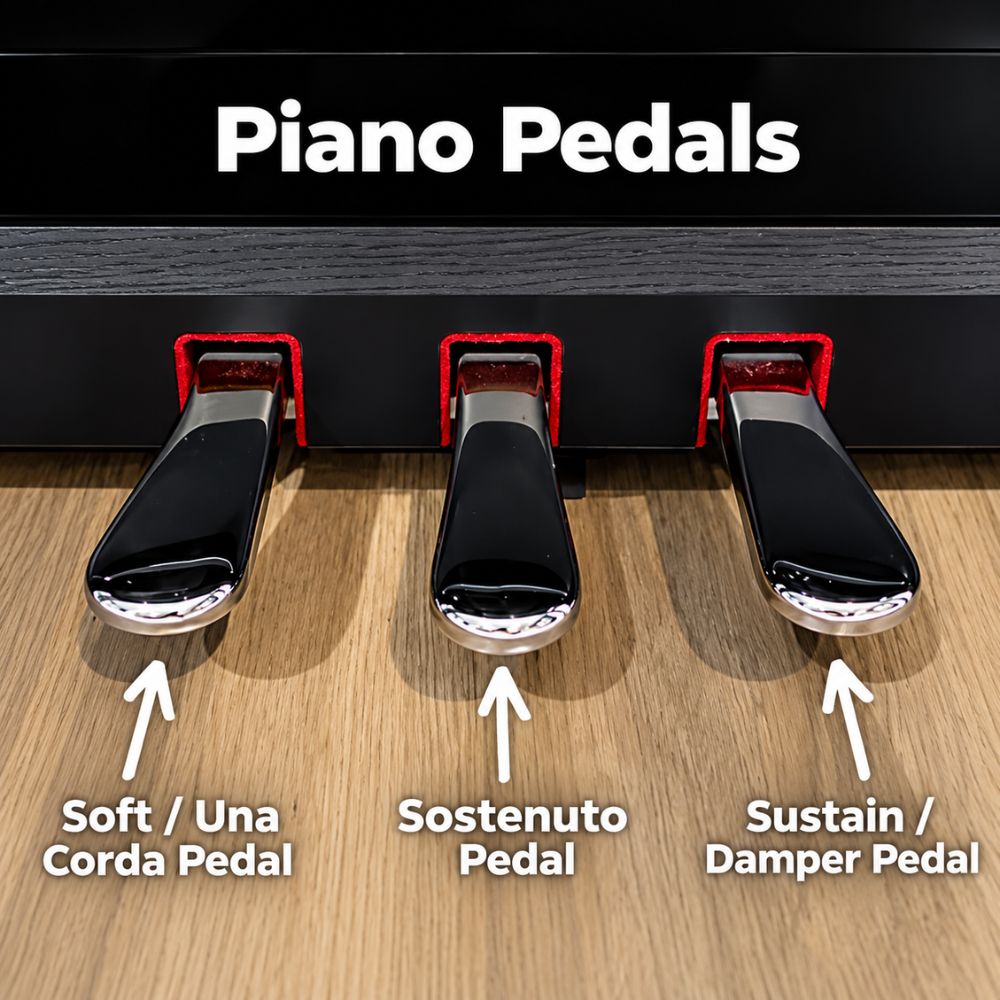 Phan loai 3 loai Pedal đạp pedal piano Phân loại 3 loại Pedal