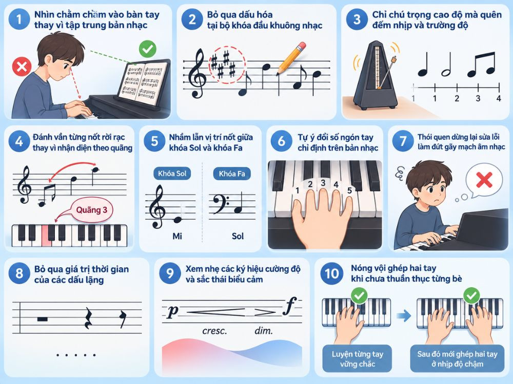 Tong hop 10 loi pho bien nhat khi doc ban nhac piano lỗi khi đọc bản nhạc piano Tổng hợp 10 lỗi phổ biến nhất khi đọc bản nhạc piano